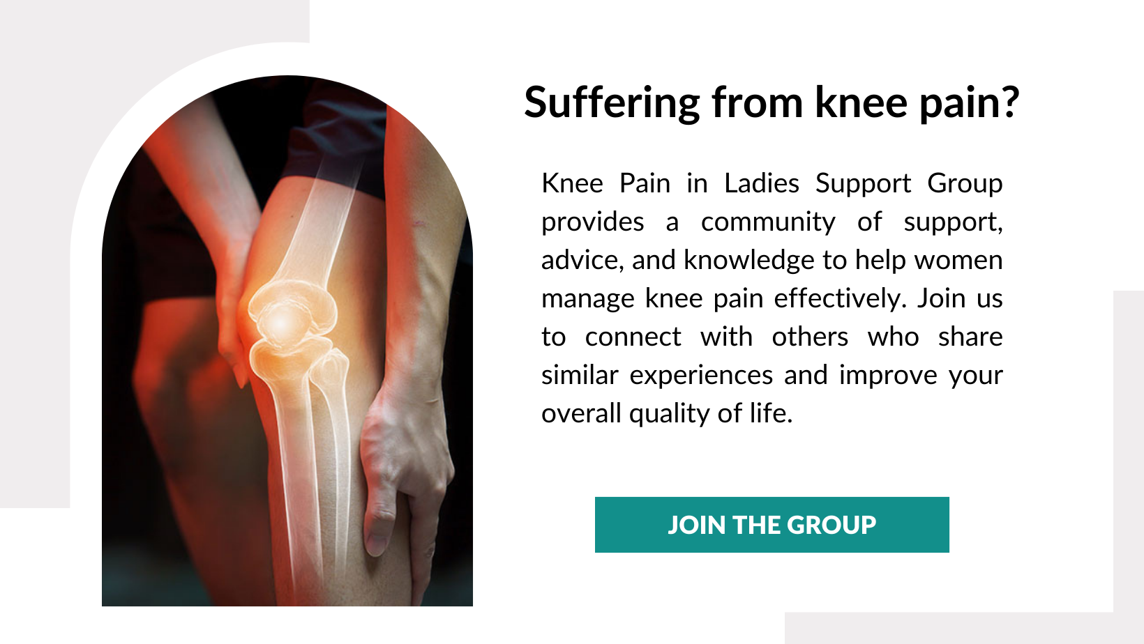 knee pain in ladies Facebook support group